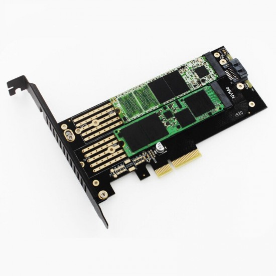 SK6 M.2 NVME SSD NGFF to PCI-E X4 Adapter M-Key B-Key Dual Interface Card Support PCI-Express Expansion Card 3.0 X4 2230-22110 All Size M.2