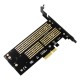 SK7 M.2 NVMe SSD NGFF TO PCI-E Riser Card X4 Adapter M Key B KEY Dual Interface Card Support PCI Express3.0 Dual Voltage 12V+3.3V SATA3