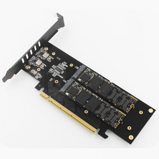 M2X16 Hyper M.2 X16 NVME 4 Disk Array Card PCI-E Signal Split Array Card Expansion Card PCIE3.0 GEN3 X16 to 4X Adapter Card M2X16 Hyper M.2 X16 NVME 4 Disk Array Card PCI-E Signal Split Array Card Expansion Card PCIE3.0 GEN3 X16 to 4X Adapter Card