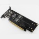 M2X16 Hyper M.2 X16 NVME 4 Disk Array Card PCI-E Signal Split Array Card Expansion Card PCIE3.0 GEN3 X16 to 4X Adapter Card