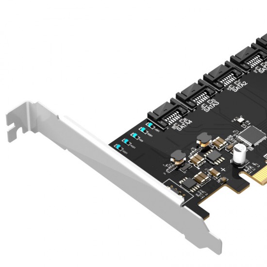 KCSSD8 PCI-E X4 to 5 Ports SATA 3.0 Expansion Card Desktop Computer Chassis Drive-Free PCI-E Expansion Card KCSSD8 PCI-E X4 to 5 Ports SATA 3.0 Expansion Card Desktop Computer Chassis Drive-Free PCI-E Expansion Card