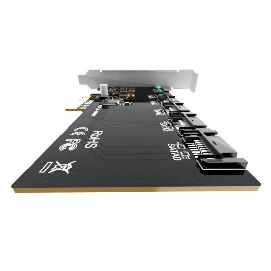 KCSSD8 PCI-E X4 to 5 Ports SATA 3.0 Expansion Card Desktop Computer Chassis Drive-Free PCI-E Expansion Card KCSSD8 PCI-E X4 to 5 Ports SATA 3.0 Expansion Card Desktop Computer Chassis Drive-Free PCI-E Expansion Card