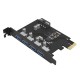 PME-4U 4-Port USB3.0 PCI-E Expansion Adapter Card