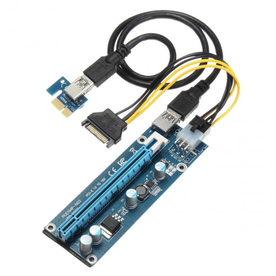 PCI-E Express USB3.0 1x to16x Extender Riser Card Adapter SATA Power Cable