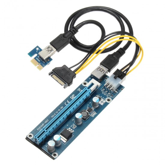 PCI-E Express USB3.0 1x to16x Extender Riser Card Adapter SATA Power Cable PCI-E Express USB3.0 1x to16x Extender Riser Card Adapter SATA Power Cable