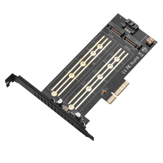 EC03 M2 Hard Disk Adapter Expansion Card PCI-E X4 3.0 M.2 SSD SATA/NVME Protocol NGFF M key/B key/B&M key Computer