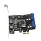 N014S+PW4 PCI - E to USB 3.0 Expansion Card with Front - Facing 19 / 20 Pin Interface for Desktop Computer