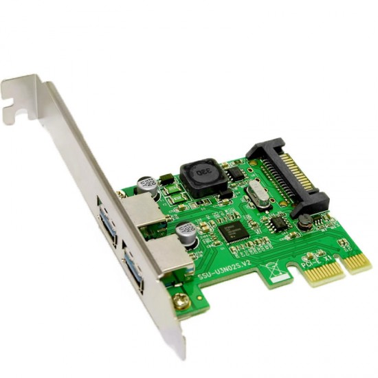 N02S PCI-E to USB3.0 Expansion Card Rear Two NEC Chips for Desktop Computer