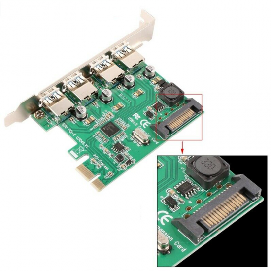 N04S PCI-E to USB3.0 Expansion Card Comes with Four Standard USB3.0 Interfaces for Desktop Computer