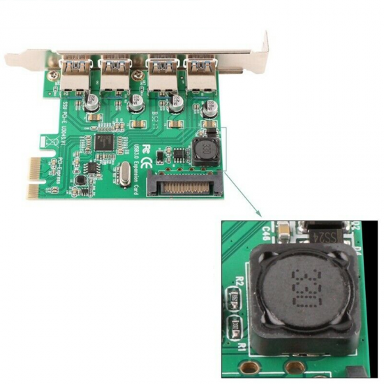 N04S PCI-E to USB3.0 Expansion Card Comes with Four Standard USB3.0 Interfaces for Desktop Computer