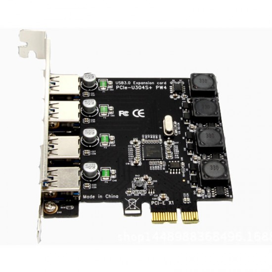 N04S+PW4 PCI-E To USB 3.0 Expansion Card Four-Port For Desktop Computer N04S+PW4 PCI-E To USB 3.0 Expansion Card Four-Port For Desktop Computer