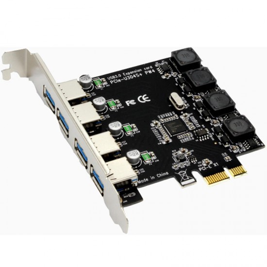 N04S+PW4 PCI-E To USB 3.0 Expansion Card Four-Port For Desktop Computer N04S+PW4 PCI-E To USB 3.0 Expansion Card Four-Port For Desktop Computer