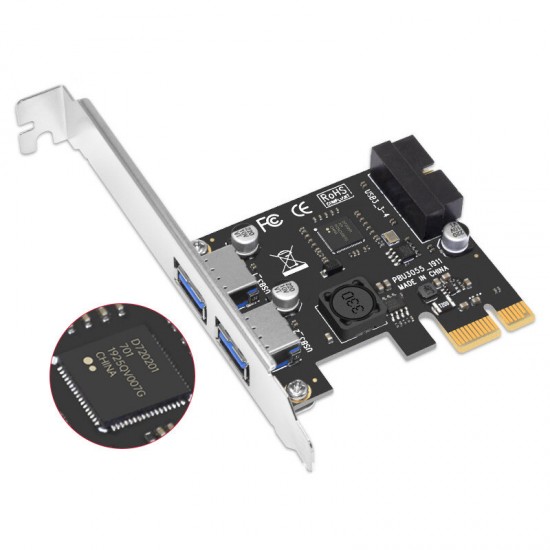 N14S PCI - E to USB 3.0 Expansion Card with Front 19 / 20 Pin Interface for Desktop Computer