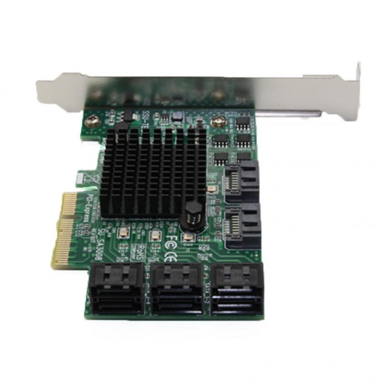 SA3008 PCI - E to SATA 3.0 Expansion Card With Eight Port SSD Adapter Card IPFS