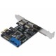 V14S PCI - E to USB 3.0 Expansion Card with Front 19 / 20 Pin Interface for Desktop Computer