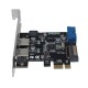 V14S PCI - E to USB 3.0 Expansion Card with Front 19 / 20 Pin Interface for Desktop Computer