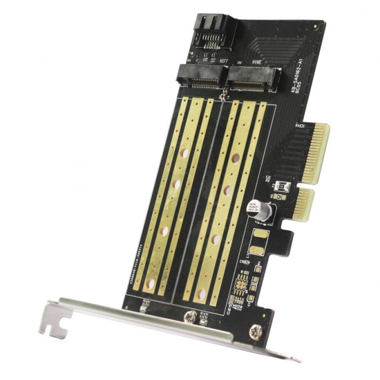 PCI-E to M.2 SSD Expansion Card NVME NGFF High Speed Single/Dual Bay Adapter Card for X4/X8/X16 Motherboard