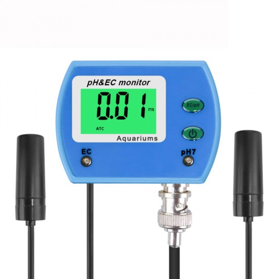 2 In 1 PH EC Meter Multi-parameter Water Quality Monitor Online PH EC Tester Monitor Acidometer