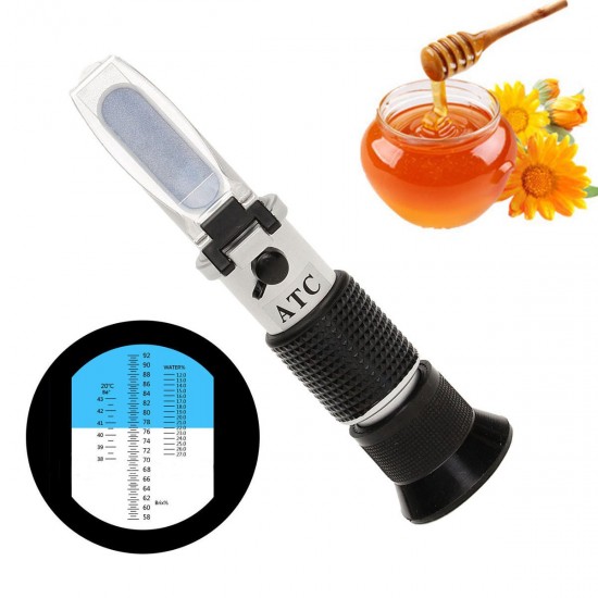 58-90% Portable Baume Honey Sugar Brix Refractometer Hand-Held Tester Hard Case