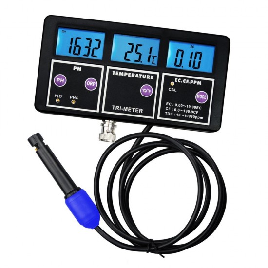 6 In 1 Water Quality Multi-parameter PH EC CF TDS(ppm) ORP Temp Tester Meter Aquariums Hydroponics Pool Fish Tank Pond Drinking