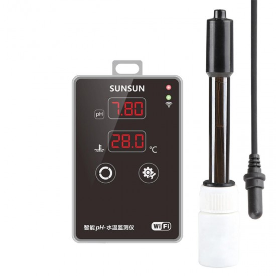 Aquarium Digital LCD PH Meter Temperature Tester Pool Fish Tank Water Temperature Detector Thermometer Thermometer Wifi Connection