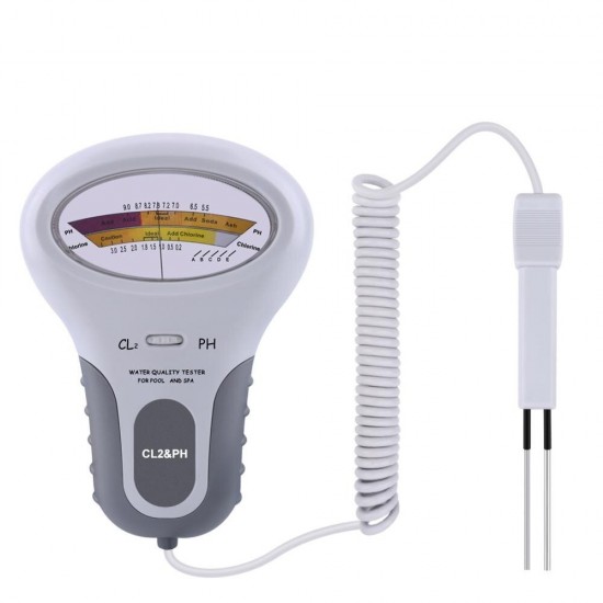 CL2 & PH Tester Portable Residual Chlorine Detector Water Quality Analyzer for Drinking Water Spa Swimming Pool Aquarium