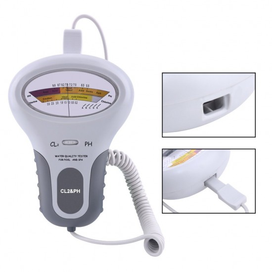 CL2 & PH Tester Portable Residual Chlorine Detector Water Quality Analyzer for Drinking Water Spa Swimming Pool Aquarium CL2 & PH Tester Portable Residual Chlorine Detector Water Quality Analyzer for Drinking Water Spa Swimming Pool Aquarium