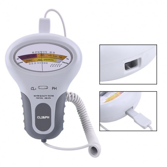 CL2 & PH Tester Portable Residual Chlorine Detector Water Quality Analyzer for Drinking Water Spa Swimming Pool Aquarium