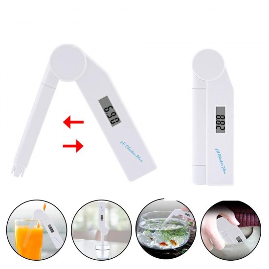 Digital PH Meter Folding with 0-14 PH Measurement Range for Household Drinking, Pool and Aquarium Fruits and Vegetables Digital PH Meter Folding with 0-14 PH Measurement Range for Household Drinking, Pool and Aquarium Fruits and Vegetables