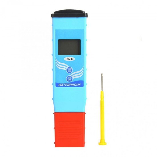 Digital PH Meter Waterproof PH/Temperature Tester Water Quality Test with Dual Level LCD Display