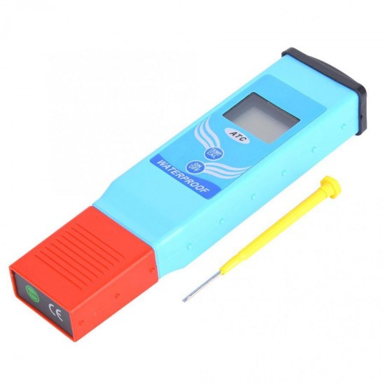 Digital PH Meter Waterproof PH/Temperature Tester Water Quality Test with Dual Level LCD Display