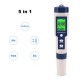EZ-9909A 5 in 1 TDS/EC/PH/Salinity/Temperature Meter Digital Water Quality Monitor Tester for Pools, Drinking Water, Aquariums