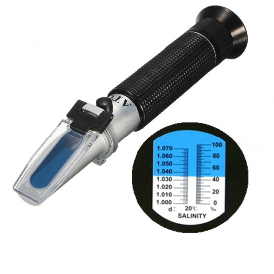 Handheld Salinity Refractometer Salt Water Salinity Reader Meter Range 0-10%