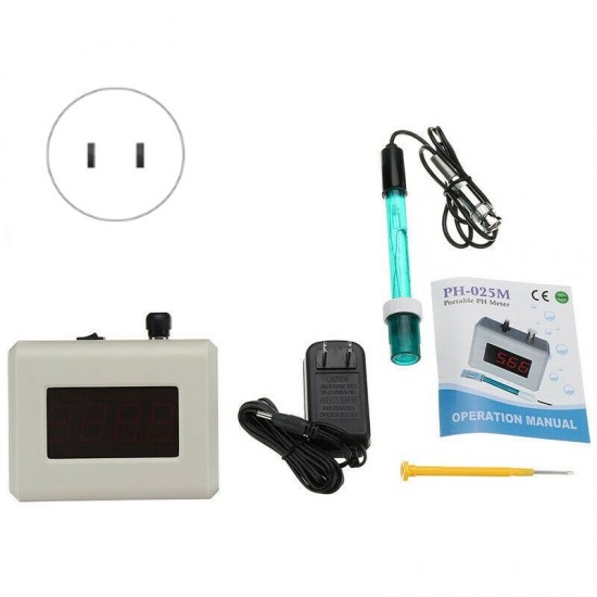 Mini Portable PH-025M Digital pH Meter Tester Hydroponic Pool Water Aquarium Monitor