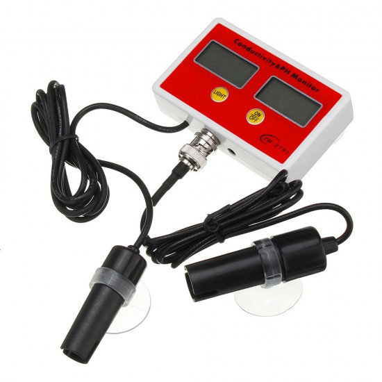 PH-2791 PH/EC 2-in-1 Detector Water Quality Online Analyzer Resolution 0.01pH ±2%F.S PH Meter