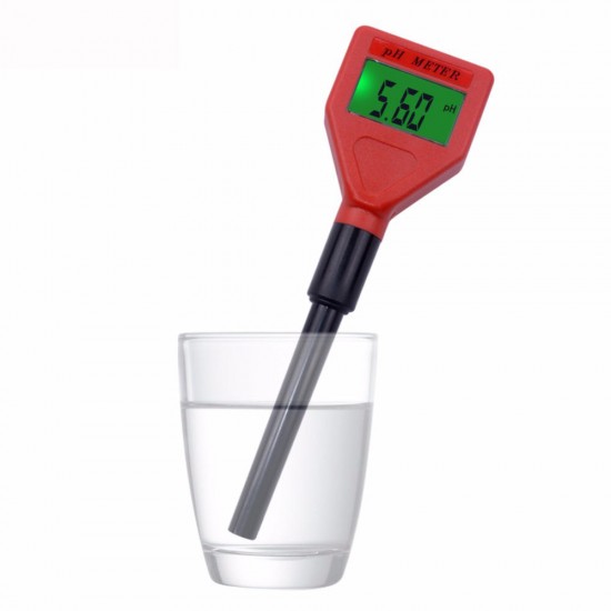 PH Meter with Backlight LCD Display Acidimeter Tester Experiment Measuring Water Quality Analyzer for Aquarium Pool Water
