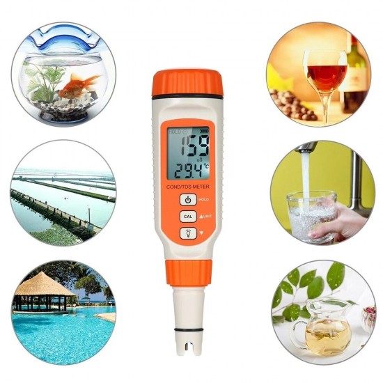 AR 8011 3 in 1 Water Quality Tester Pen for Aquarium Household Drinking Solution with ATC Function and Backlight