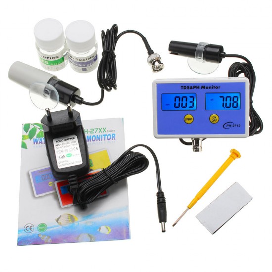 WS-pH2712 Online pH/TDS Monitor PH Rang 0.00~14.00 TDS Range 0.00~1999ppm PH Meter