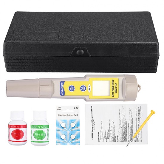 PH035Z Accurate Waterproof Double Display PH and Temperature Testing Meter Test Pen with Auto Calibration and Two Buffers PH035Z Accurate Waterproof Double Display PH and Temperature Testing Meter Test Pen with Auto Calibration and Two Buffers