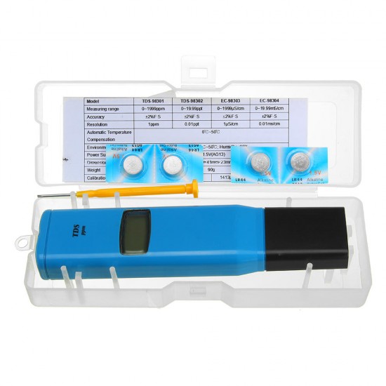 TDS98301 1ppm Resolution Conductivity Test Pen Conductivity PH Meter Water Detecting Instrument