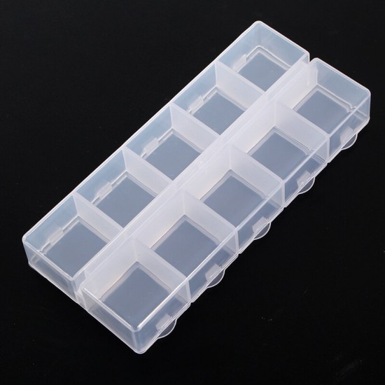 10 Grids Transparent Storage Box Parts Components Container Assortment Organizer