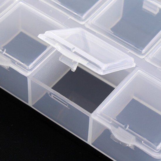 10 Grids Transparent Storage Box Parts Components Container Assortment Organizer