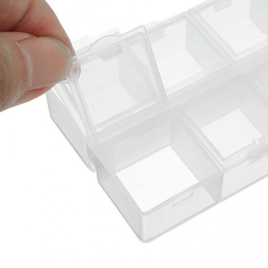 10 Grids Transparent Storage Box Parts Components Container Assortment Organizer