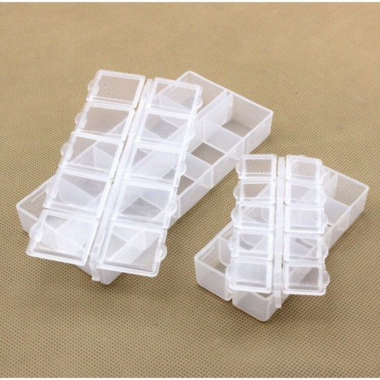 10 Grids Transparent Storage Box Parts Components Container Assortment Organizer