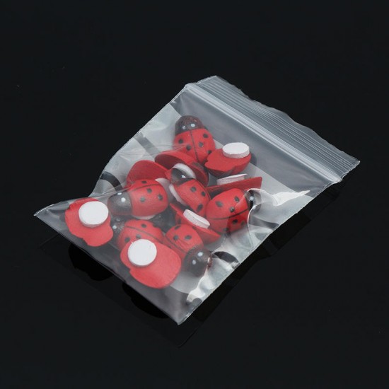 100Pcs 4x6cm Reclosable Ziplock Bag with Writing Panels PE Self Adhesive Seal Ring Bags