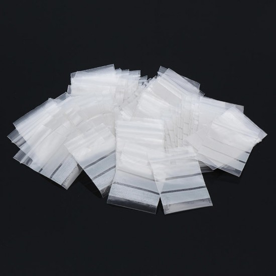 100Pcs 4x6cm Reclosable Ziplock Bag with Writing Panels PE Self Adhesive Seal Ring Bags
