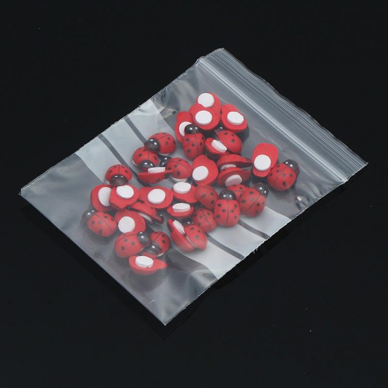 100Pcs 7x10cm Reclosable Ziplock Bag with Writing Panels PE Self Adhesive Seal Ring Bags