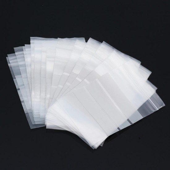 100Pcs 8x12cm Reclosable Ziplock Bag with Writing Panels PE Self Adhesive Seal Ring Bags