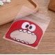 100Pcs Cute Big Teech Mouth Monster Plastic Self Sealing Bag Wedding Birthday Cookie Candy Gift Packing Bags