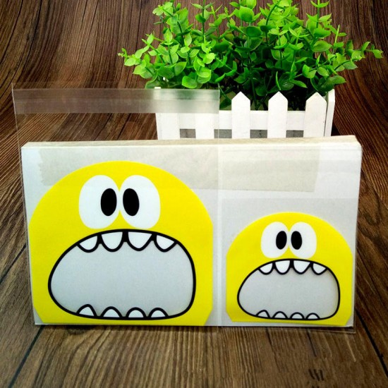 100Pcs Cute Big Teech Mouth Monster Plastic Self Sealing Bag Wedding Birthday Cookie Candy Gift Packing Bags 100Pcs Cute Big Teech Mouth Monster Plastic Self Sealing Bag Wedding Birthday Cookie Candy Gift Packing Bags